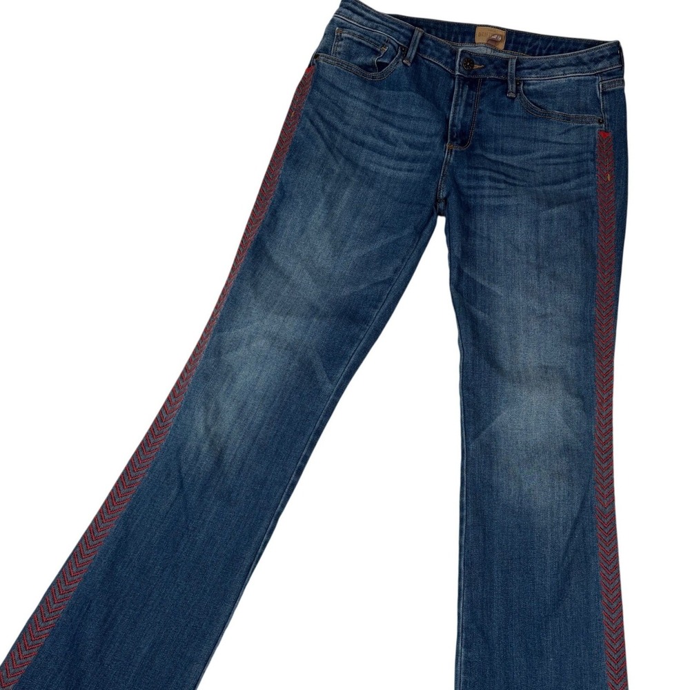 Driftwood Kelly sz 29 Embroidered Side Stripe Bootcut Jeans Blue Denim